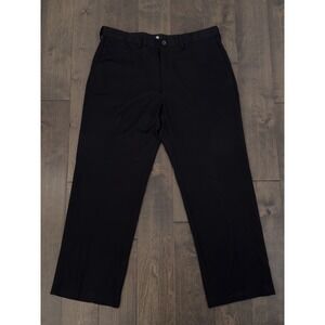 Haggar Mens Classic Fit Flat Front Dress Pants Size 36X29 Black Expandable Waist